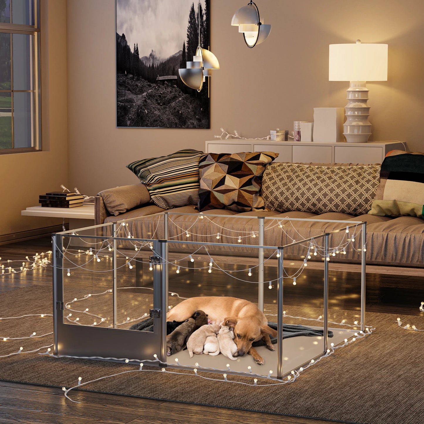 Compact Acrylic Pet Whelping Box 124cm