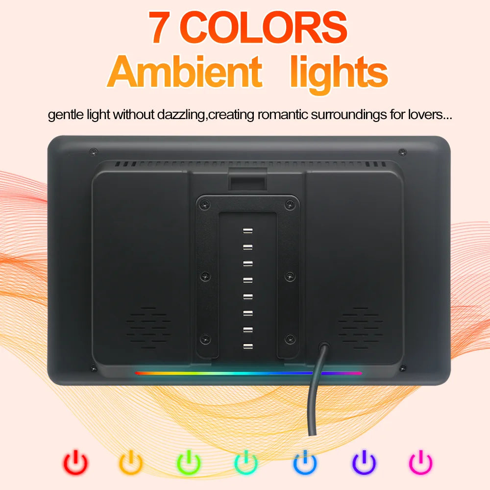 Dual 10.1" Car Headrest Screens with CarPlay and Lights