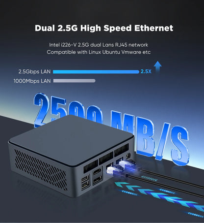 Compact Mini PC Intel N150 with 16GB DDR5 and 128GB SSD