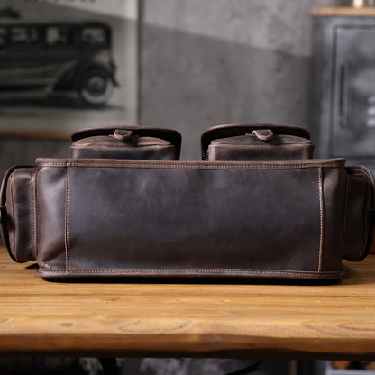 14” Genuine Leather Laptop Briefcase Vintage Messenger Bag