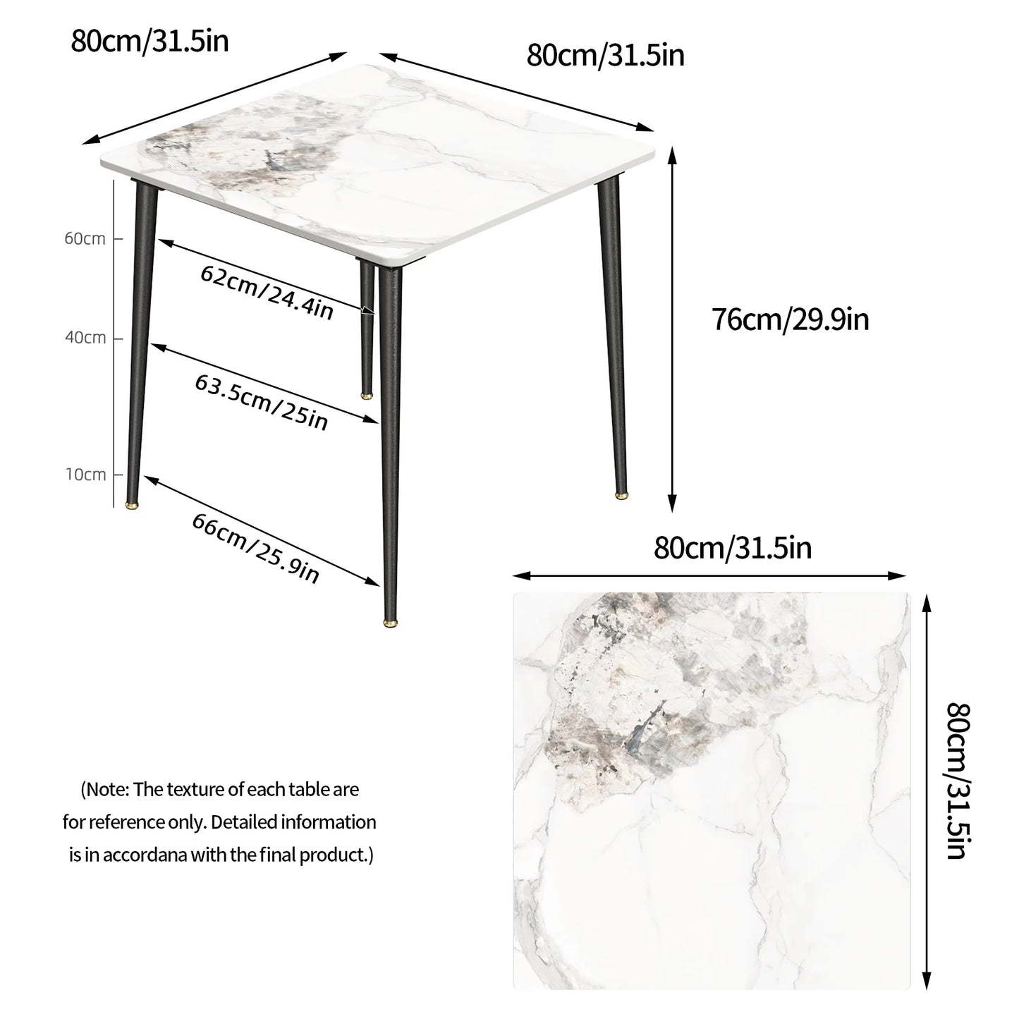 Rectangular Dining Table White Emerald Sintered Stone Top
