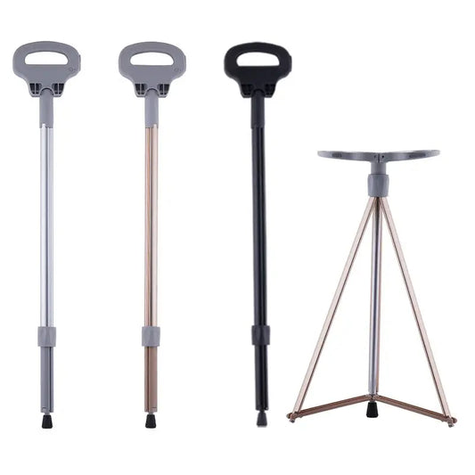 Lightweight Folding Walking Cane Chair Multi-Use Hiking Stick