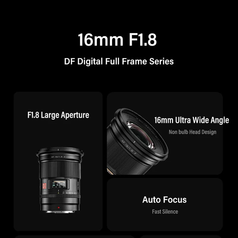 16mm F1.8 Full Frame Auto Focus Lens for Nikon Z Cameras