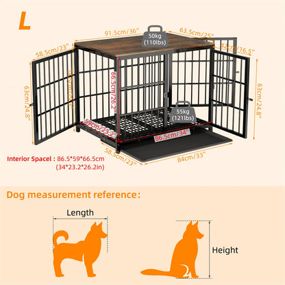Large Furniture Style Dog Crate White End Table Design