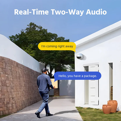 2 Pack 8MP 4K Outdoor Security Cameras with Panoramic View