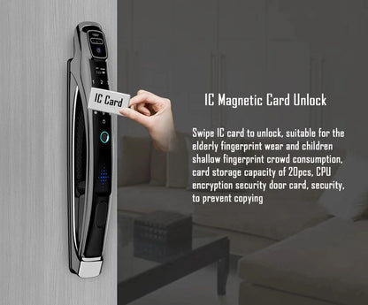 Digital Door Lock Face Unlock Matte Black