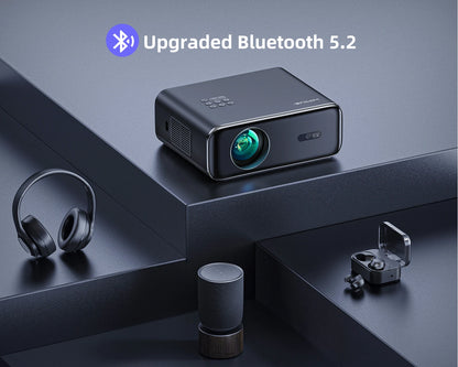 4K Support 1080p WiFi Bluetooth Projector with Auto Focus