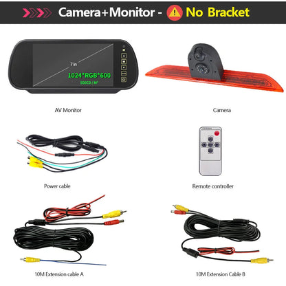 Dual Lens Reverse Camera for Transit with Snap-On Mount