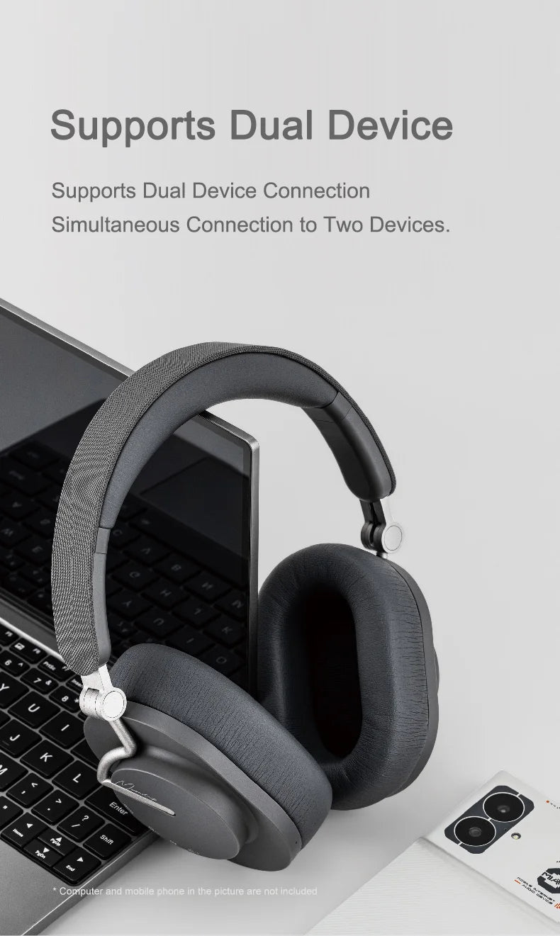 High‑Fidelity Portable ANC Wireless Headphones Creamy White