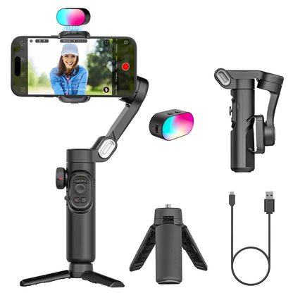 Wireless 3-Axis Video Gimbal with Foldable Design