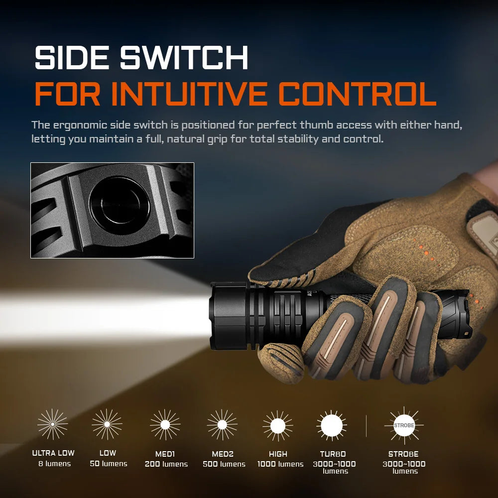 High Power 3000LM Tactical Flashlight Desert Edition