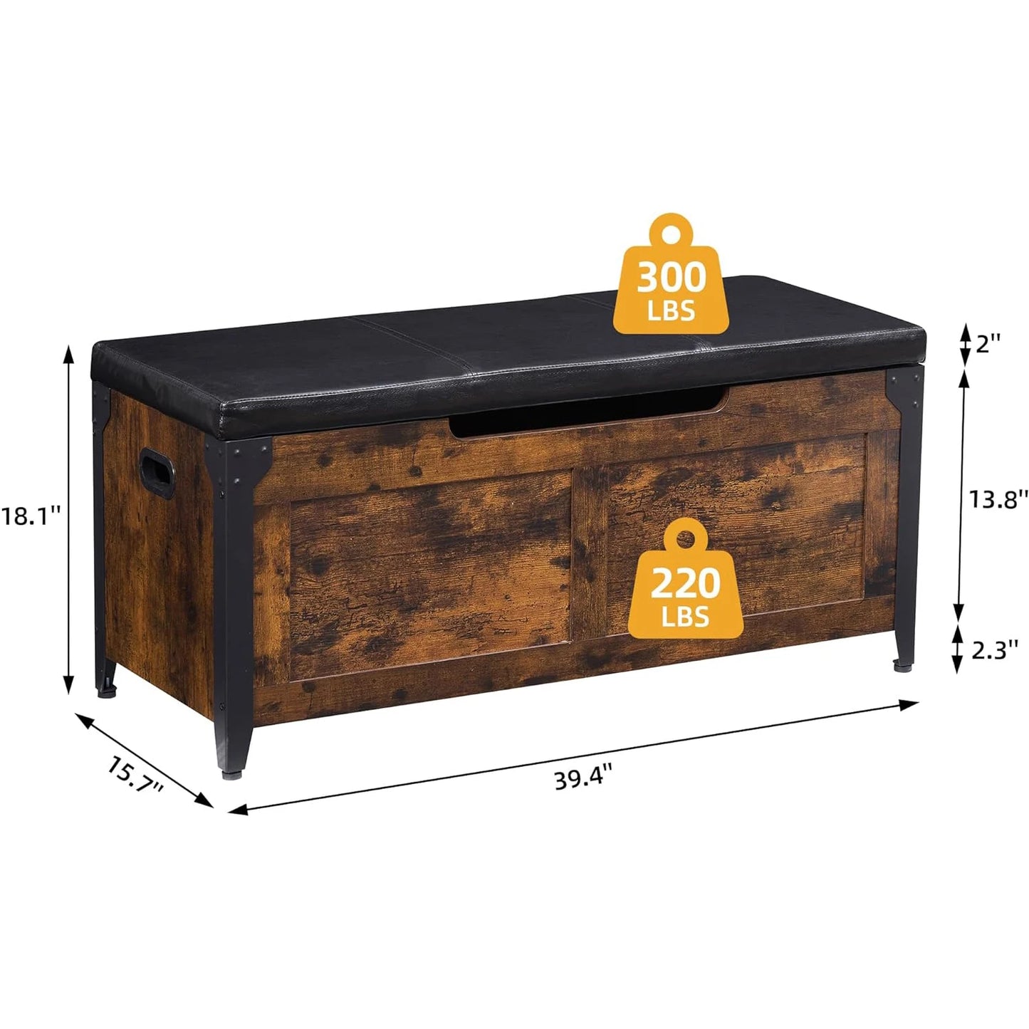 Retro Storage Chest Ottoman Bench Bedroom & Entryway