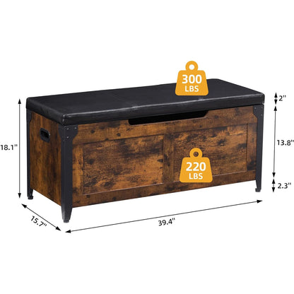 Retro Storage Chest Ottoman Bench Bedroom & Entryway