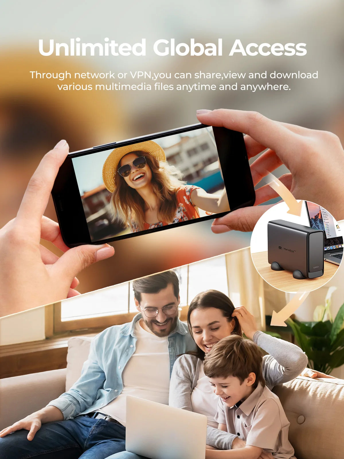 Orico Mini Metal NAS Box with Type C and Remote Access