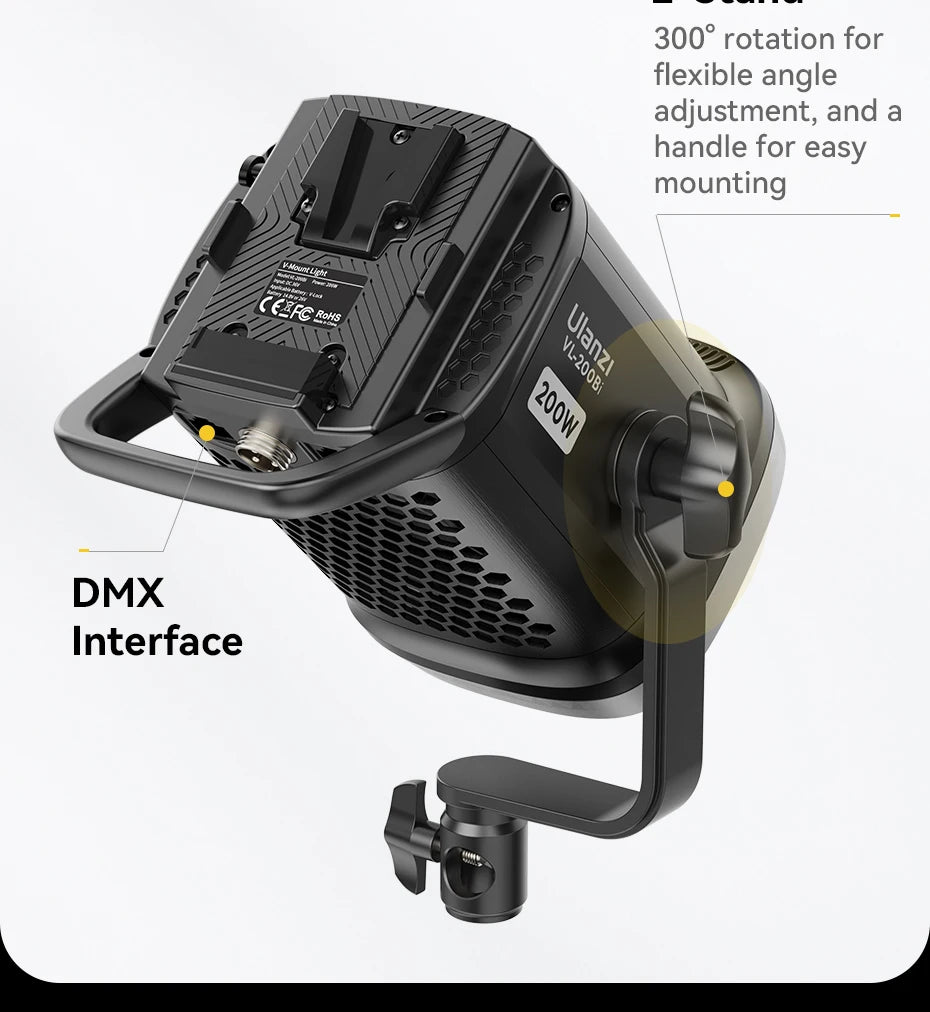 Rechargeable 200W Bi Color Video Light for Streaming