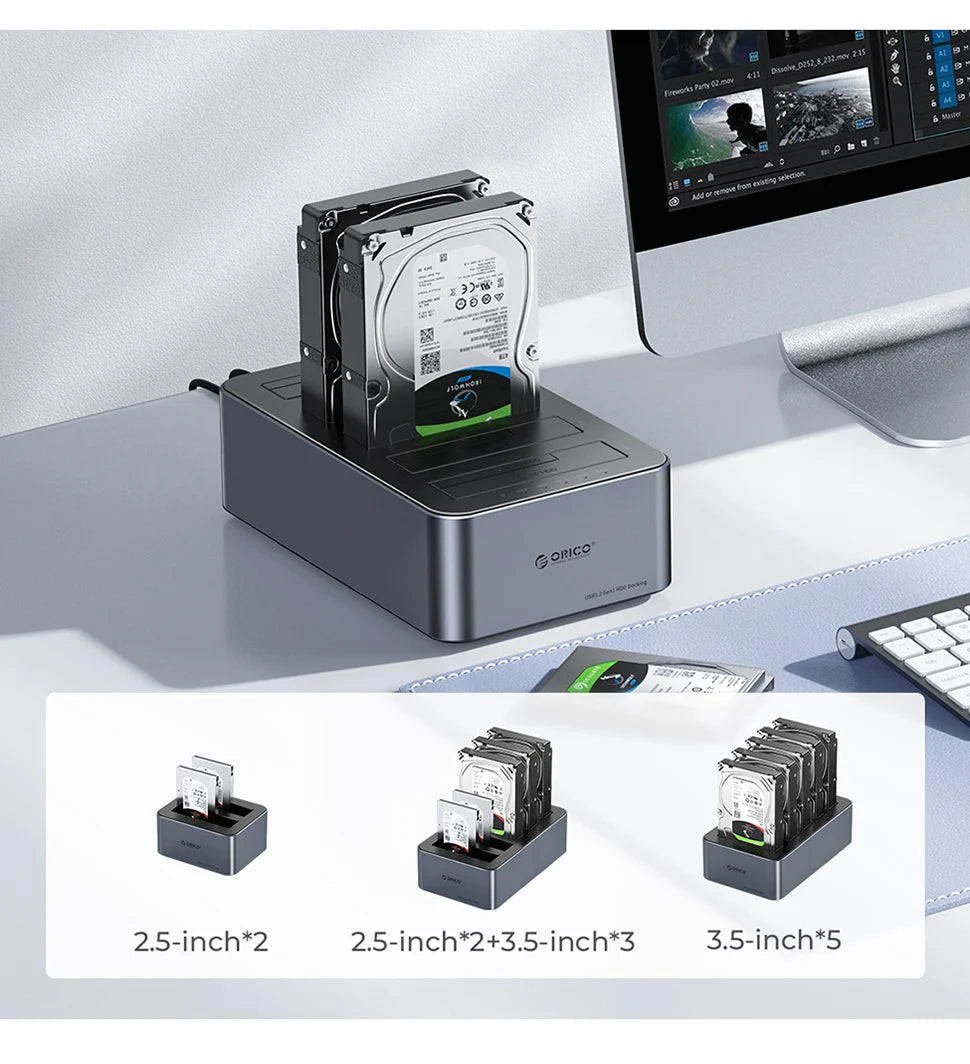 5 Bay SATA HDD SSD Dock with Offline Cloning