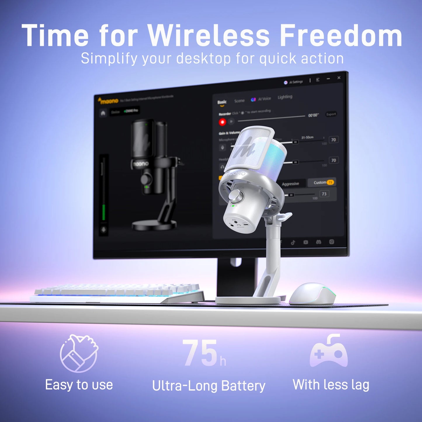 Compact USB Mic with Noise Reduction and Clear Sound