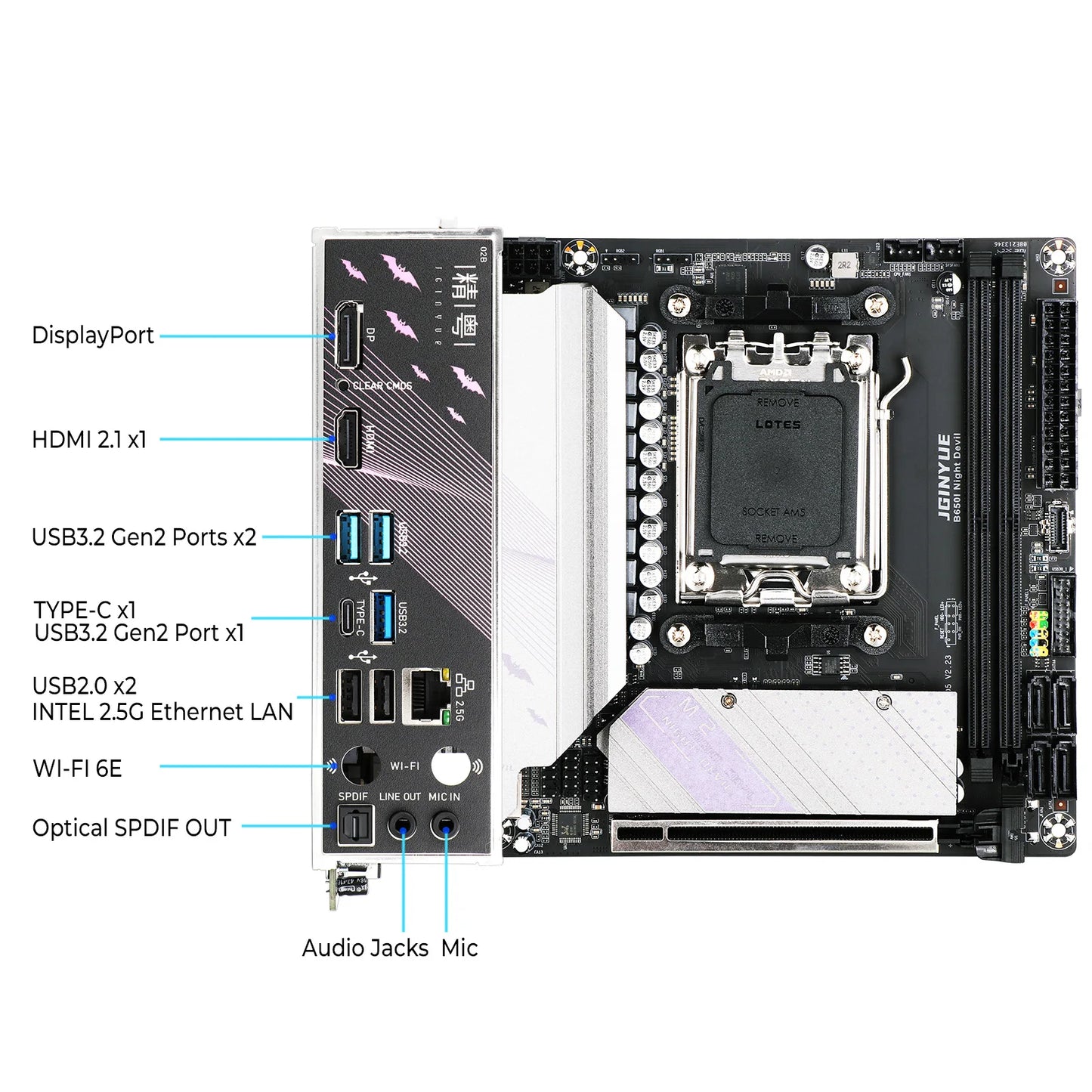 B650i AM5 Gaming Motherboard with Dual Channel DDR5 Support