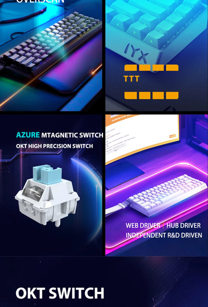 MU68 Ultra Quick Trigger Mechanical Keyboard Blue with SOCD