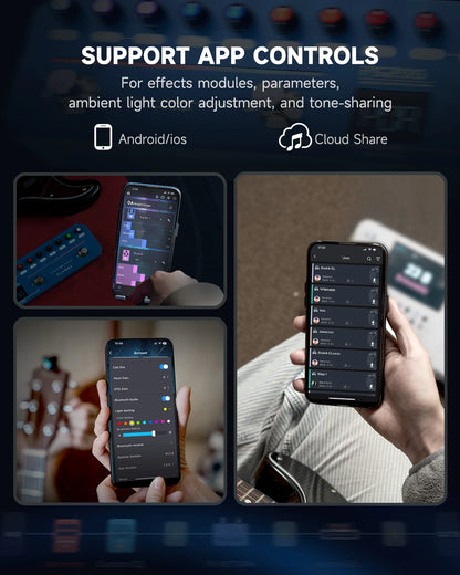 Compact Multi-Effects Guitar Processor with Presets and Amp Sims