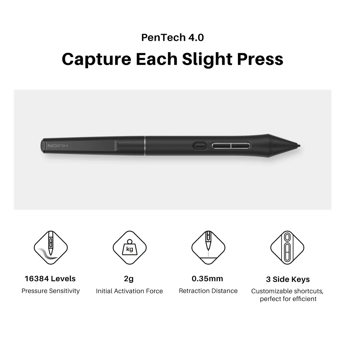 Huion 13.3" Graphics Tablet Monitor with Stand 16K Pressure