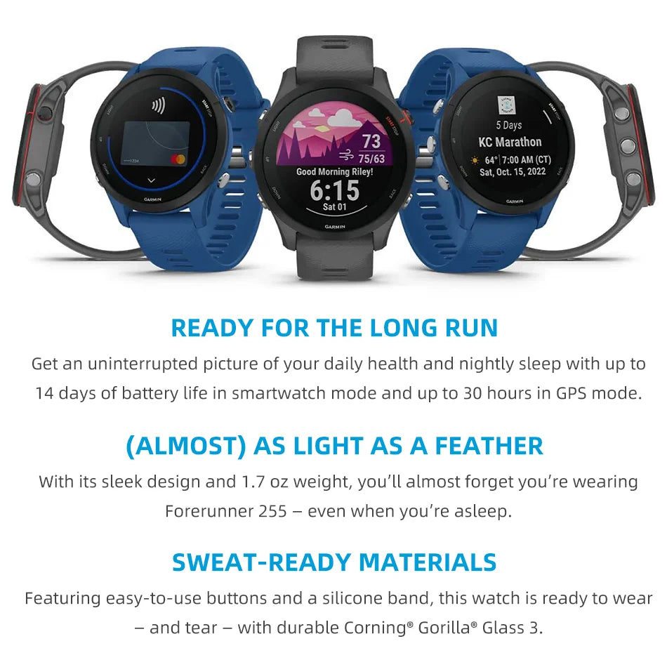 GPS Running Fitness Smartwatch 46mm 1.3 Inch Display Bluetooth 5ATM