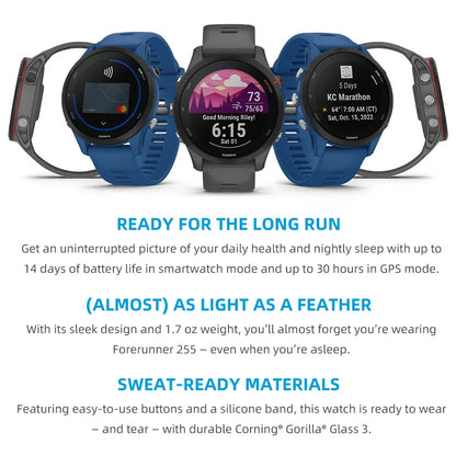 GPS Running Fitness Smartwatch 46mm 1.3 Inch Display Bluetooth 5ATM