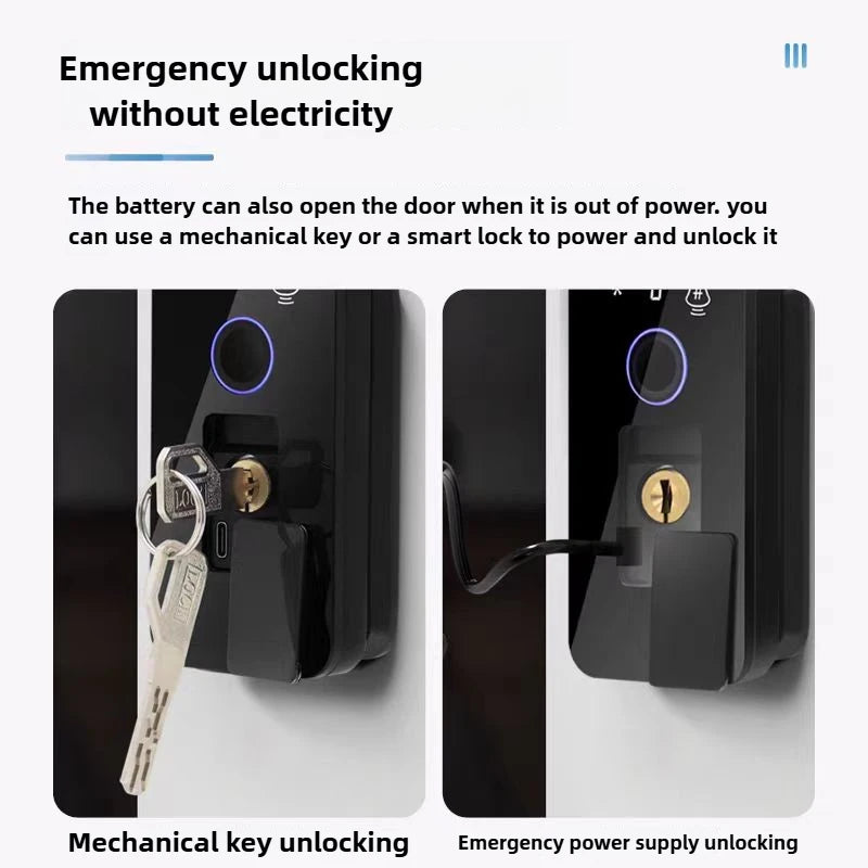 3D Face Smart Door Lock WiFi Waterproof 2 Battery RC