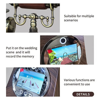 White Wedding Guestbook Phone Audio Video Recording