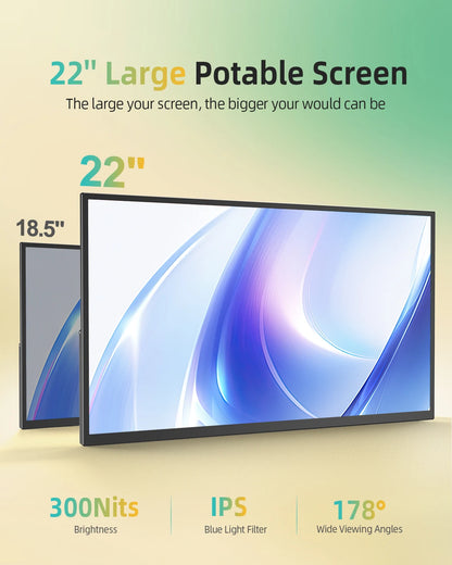22” Portable Gaming Monitor 2560x1440 QHD LED Display