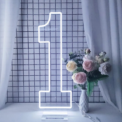 76cm 100cm LED Neon Number Light for Birthday or Wedding