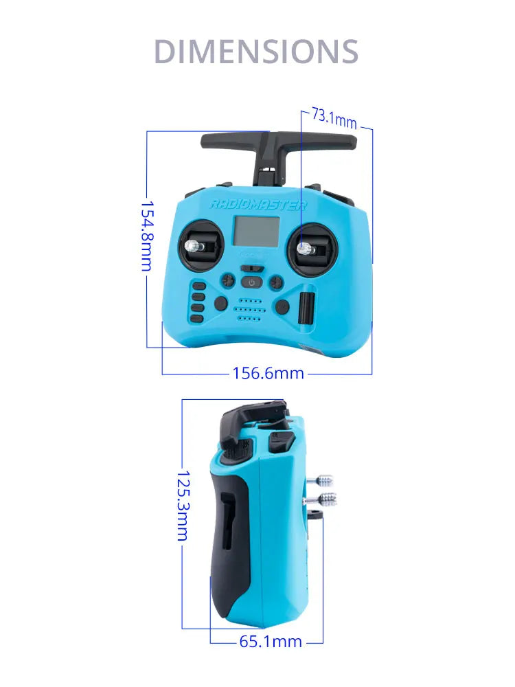 Compact 2.4GHz ELRS RC Remote with Hall Gimbals Green