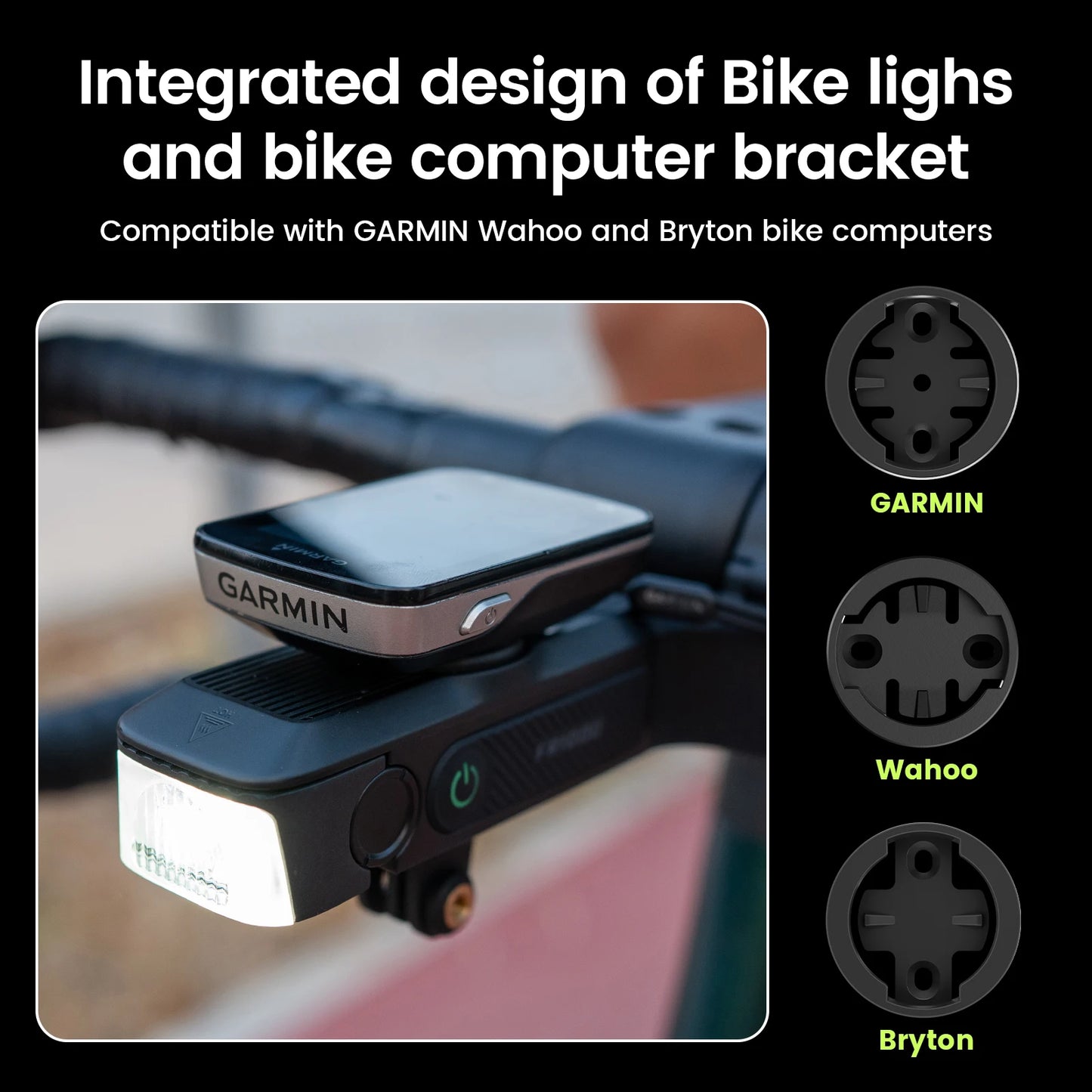 Rechargeable Bike Headlight with GPS Mount Integrated Design