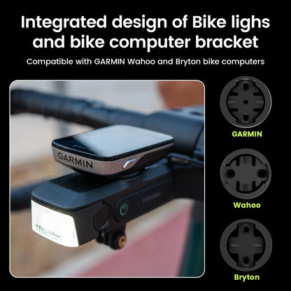 Rechargeable Bike Headlight with GPS Mount Integrated Design