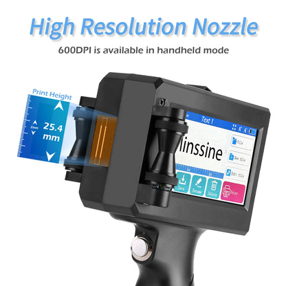 Handheld Batch Date and Barcode Inkjet Printer 12.7mm