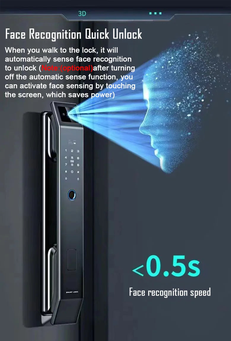 Keyless 3D Face Recognition Smart Door Lock