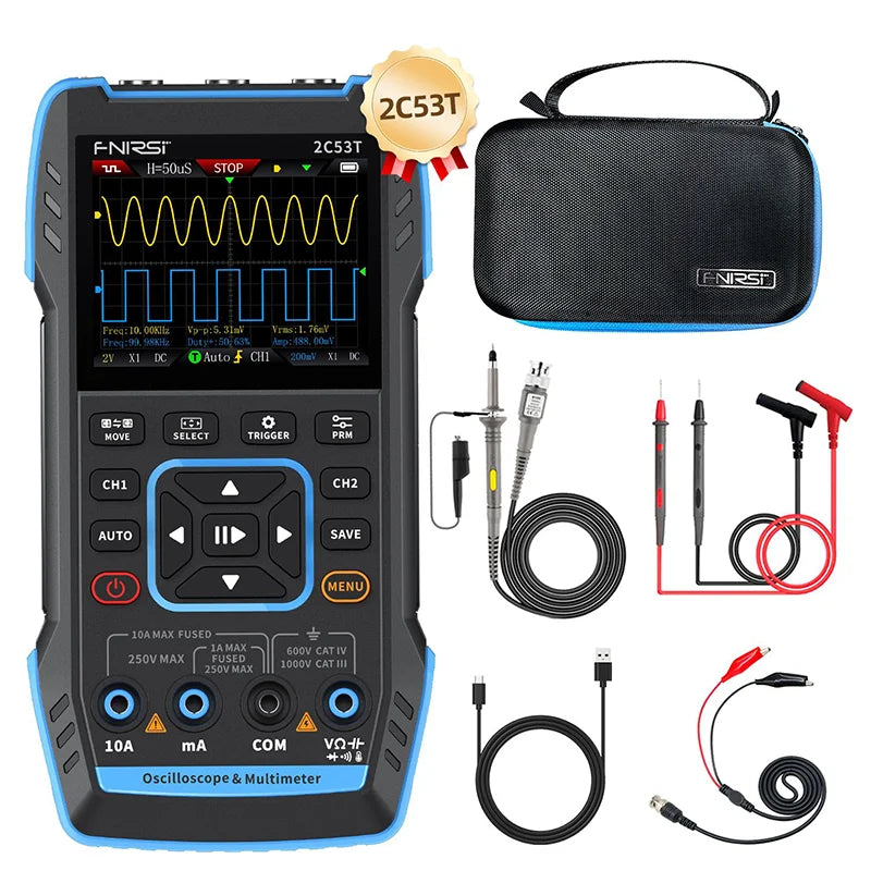 Portable 3-in-1 Oscilloscope Multimeter Signal Generator 50MHz