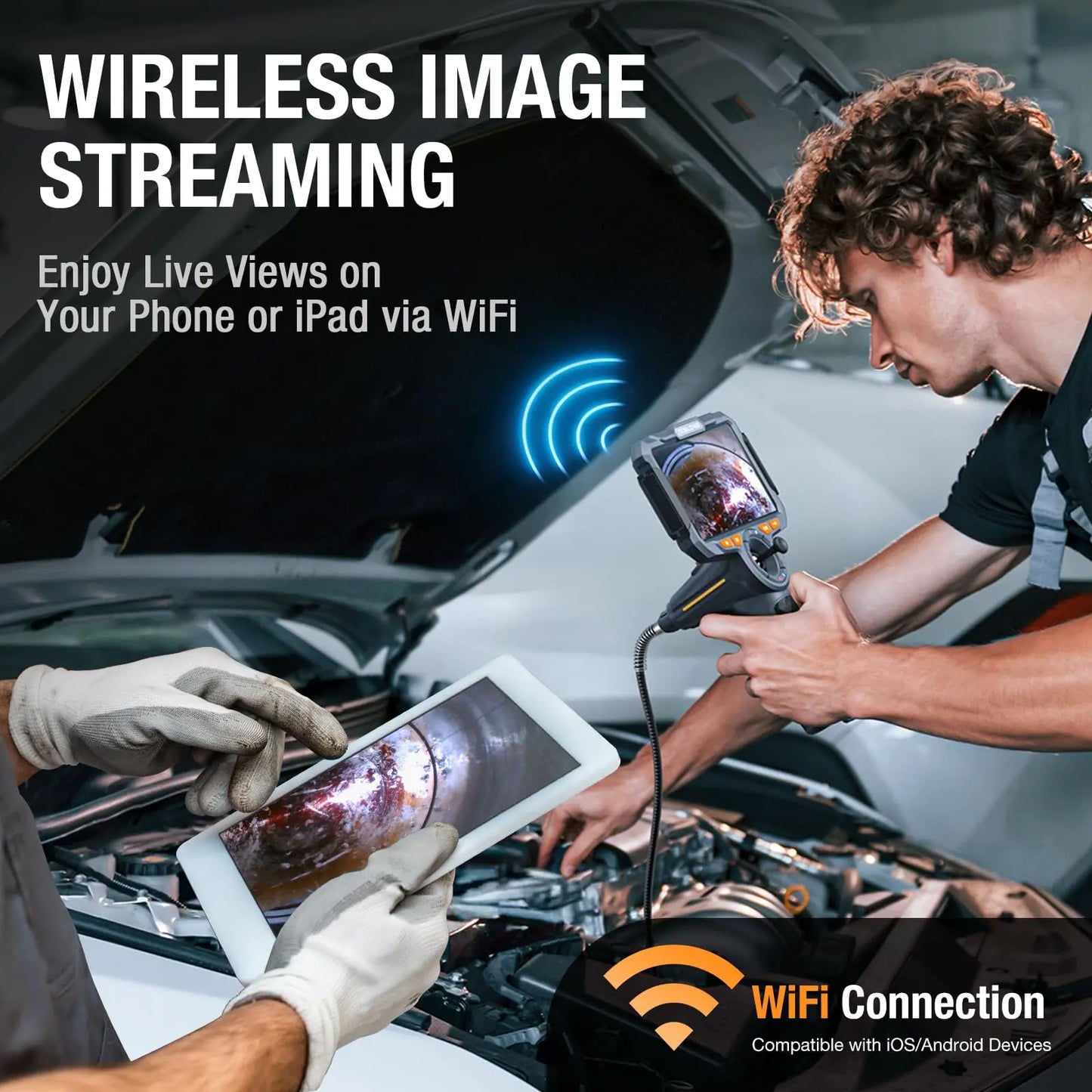 1.5m Dual Lens Inspection Camera with 4-Way Articulation