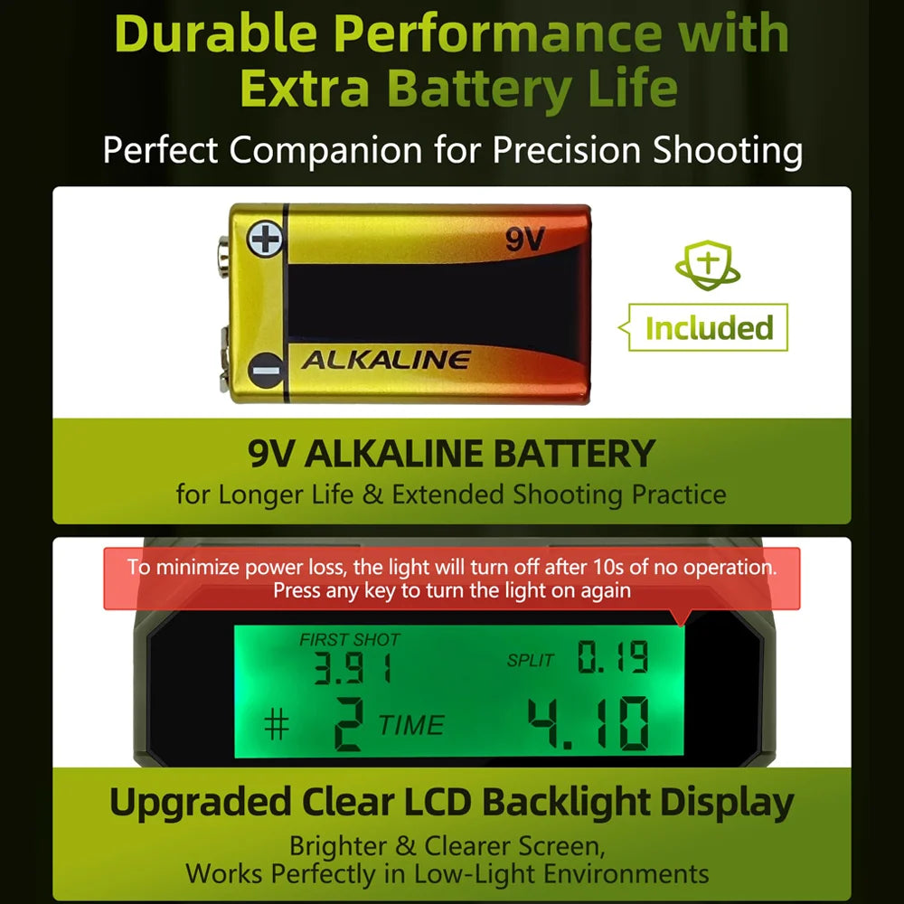 Green Airsoft and Steel Challenge Timer