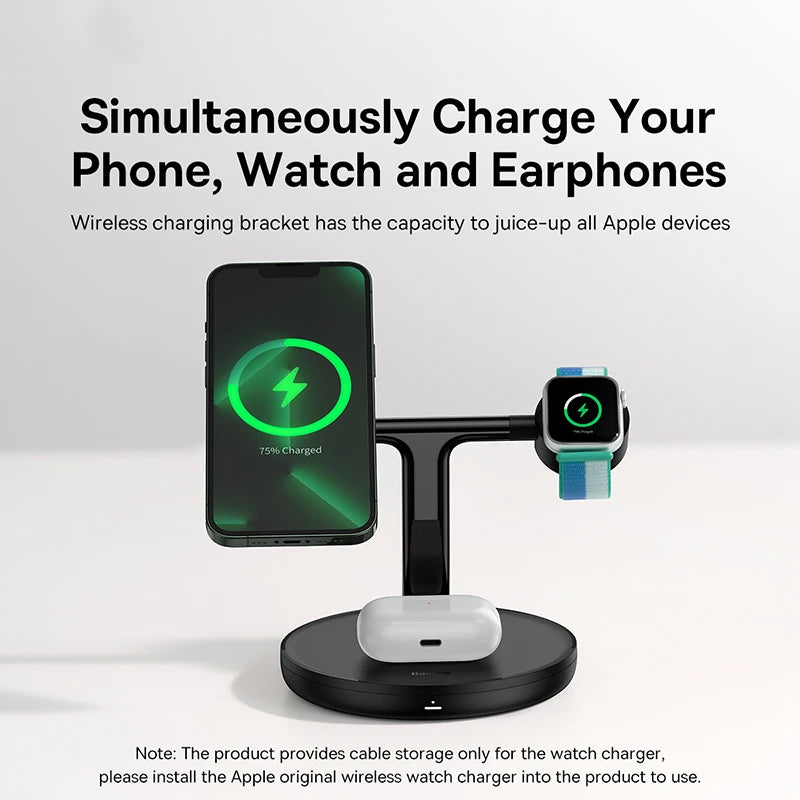 Wireless Charging Station for Phone Earbuds and Watch