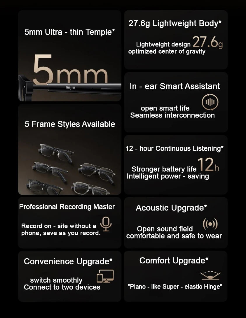 Hybrid Aviator Smart Glasses Bluetooth 5.4 Long Standby
