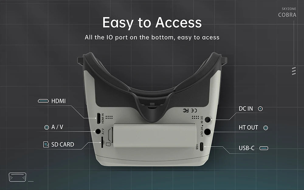 FPV Goggles with Head Tracker and 720p Display for Drones