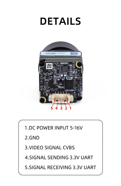 Professional 640×512 Drone Thermal Camera CVBS Analog