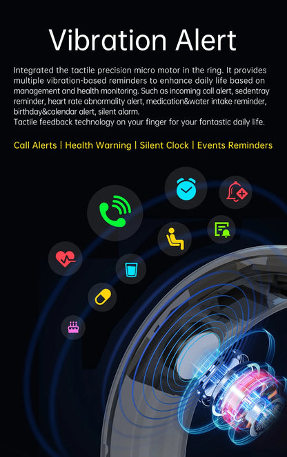 Vibration & Message Alert Smart Ring Size 10