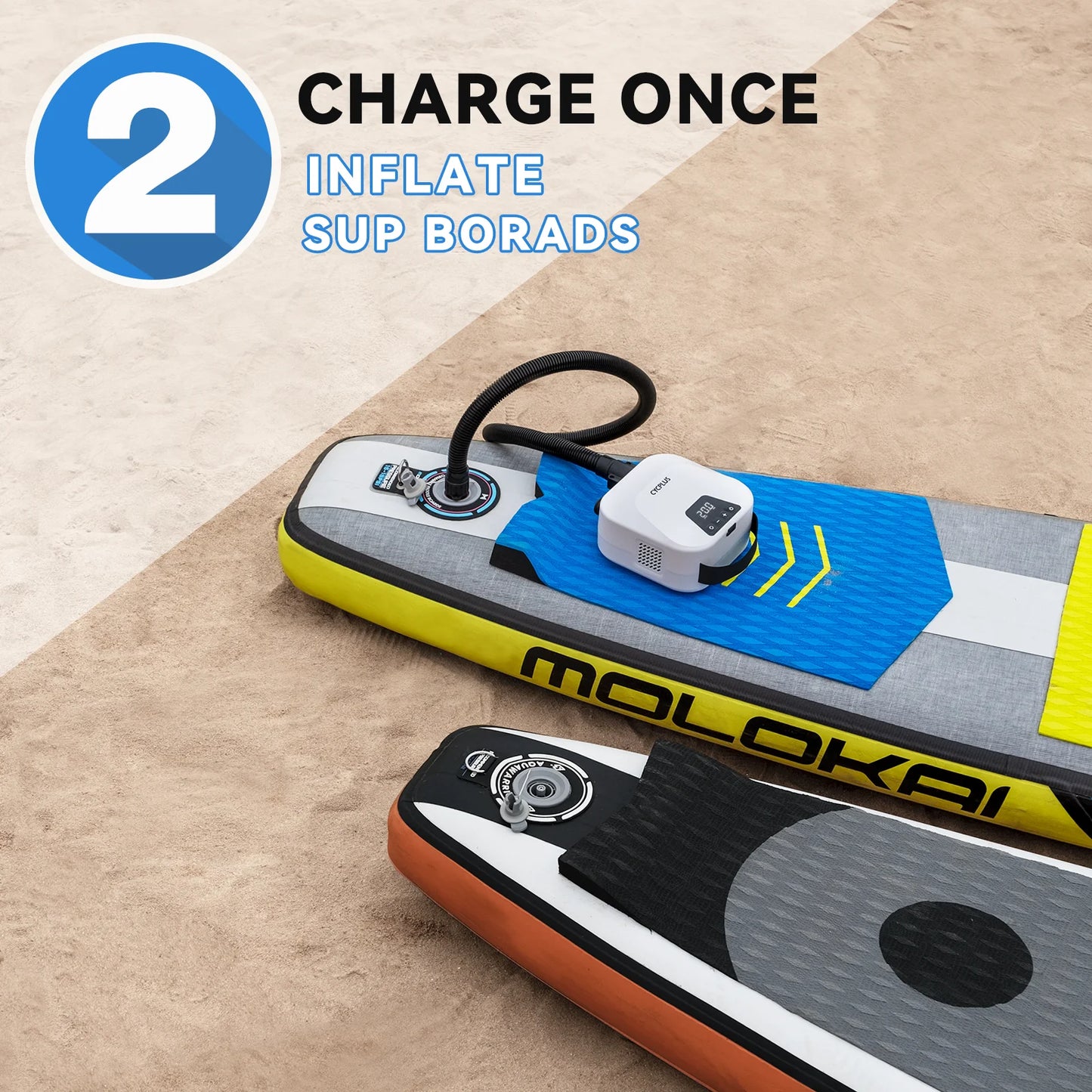 Smart Electric SUP Air Pump 2600mAh Portable Rechargeable