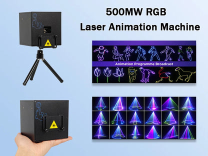 Portable RGB Laser Animation Projector 500mw Bluetooth Stage Light