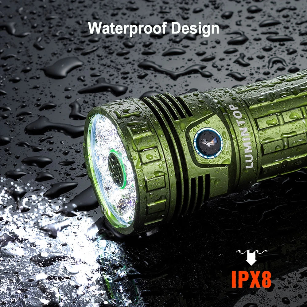 Rechargeable LED Flashlight with Fan Display Black