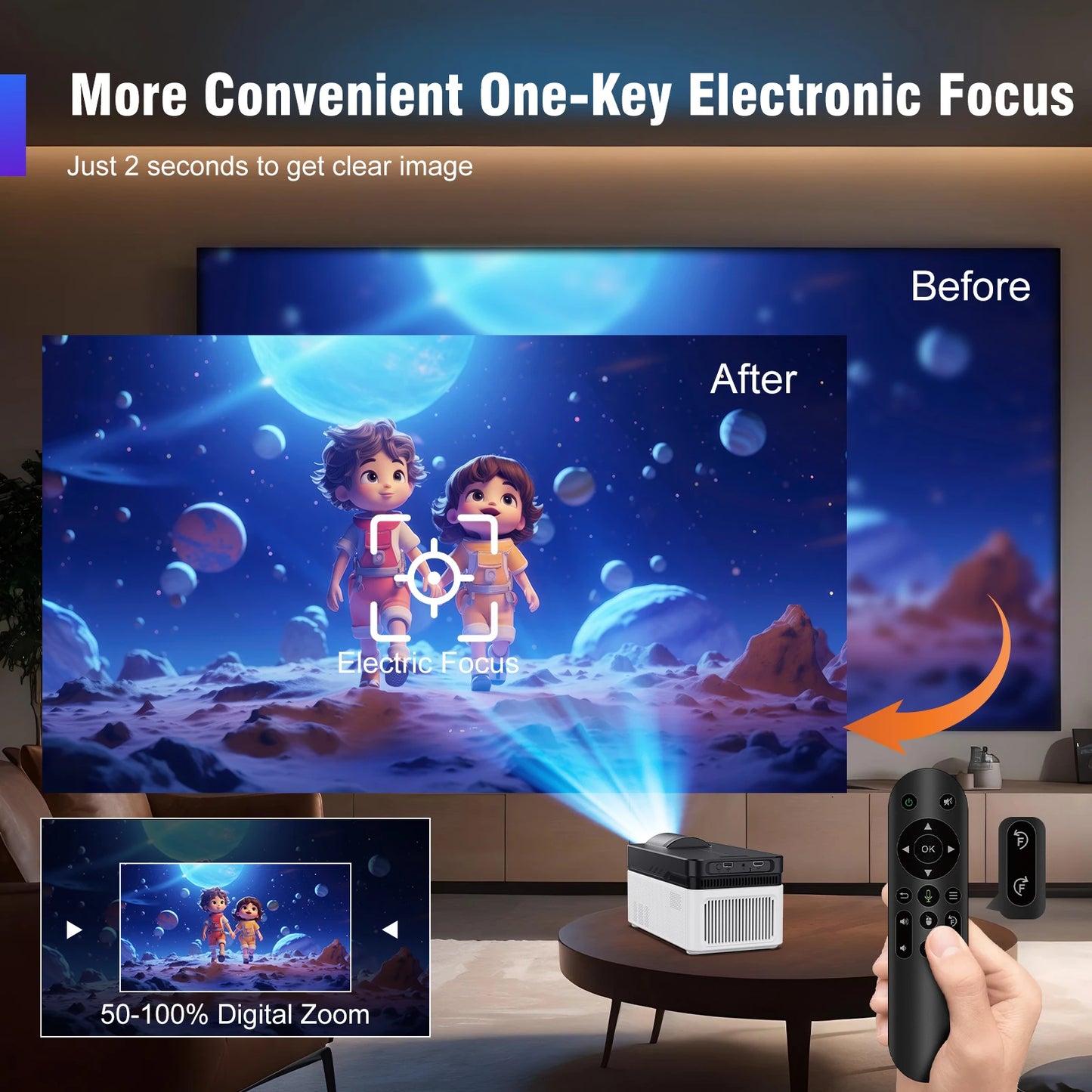 4K Ultra Short Throw Projector with 900ANSI and WiFi6
