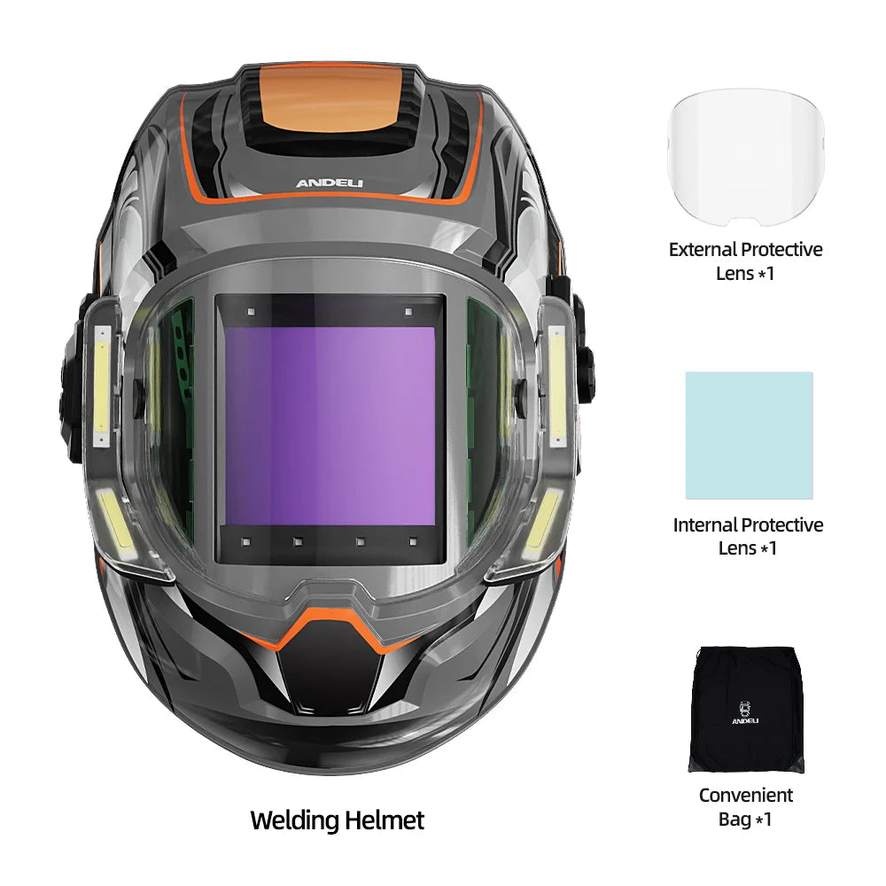 MONER 4LED Auto Darkening Welding Helmet True Colour