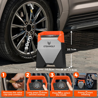 Heavy Duty 160PSI Portable Tyre Inflator 15600mAh